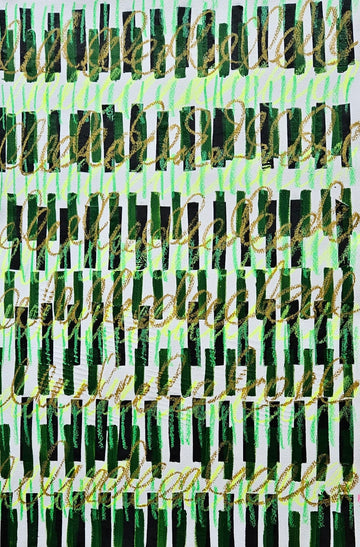 Green Rhythm Abstract Artwork