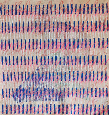 Pink Blue Linear Abstract Artwork
